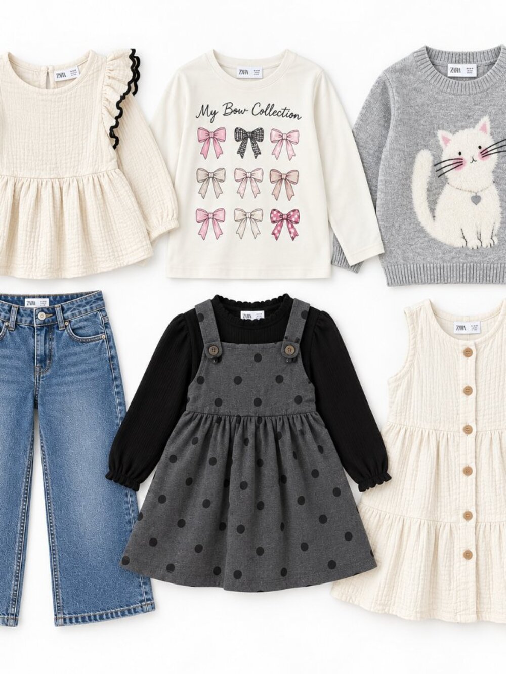 Lot of Zara Girls 3–4Y / 4Y Clothing Bundle – 6 Pieces